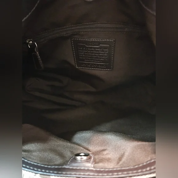 Vintage Coach Signature Soho Shoulder Hobo Bag Brown/Khaki Purse F15083 - Picture 14 of 16
